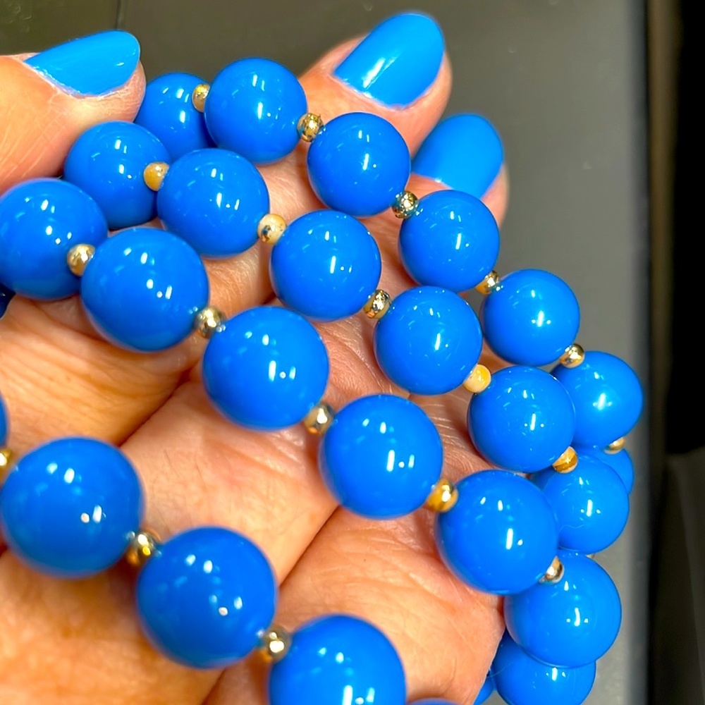 Cerulean Blue Bead Necklace